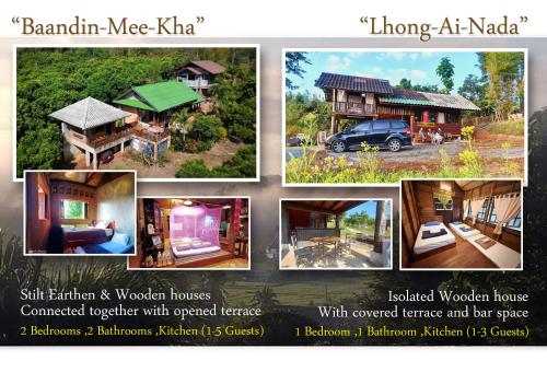 a collage of pictures of a house at Baandindon Private Earthhouse Homestay in Mae Rim