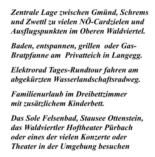 a document with the names of different languages at Sommerfrische Waldviertel in Kirchberg am Walde