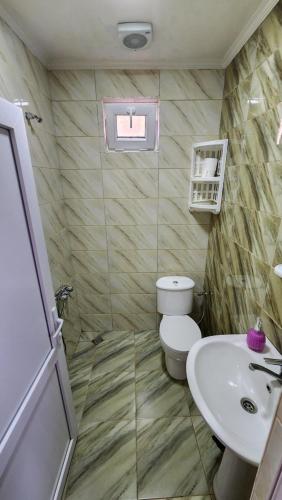 a bathroom with a toilet and a sink at my home in Kutaisi