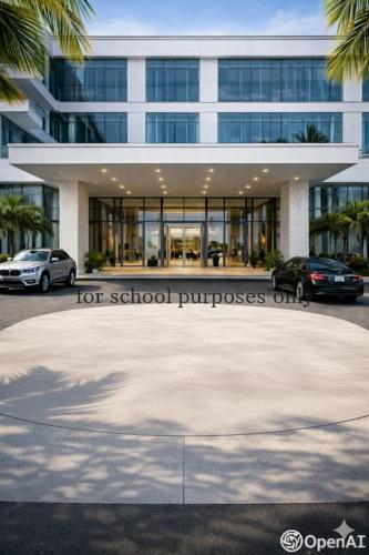a large building with cars parked in front of it at Zamaria Beach Resort & Hotel in Sampong