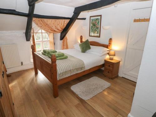 a bedroom with a bed and a window at Maesgwyn in Cardigan