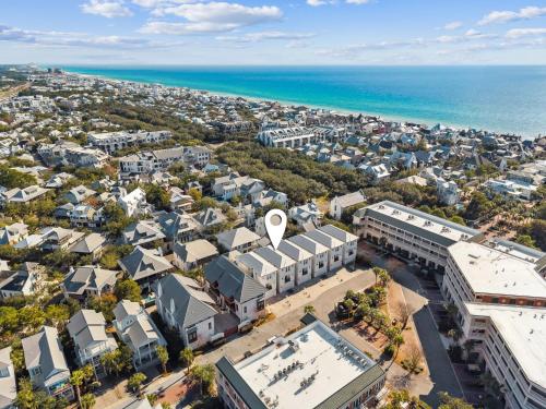 an aerial view of a city with the ocean at CaSEAta by 30A Escapes in Rosemary Beach