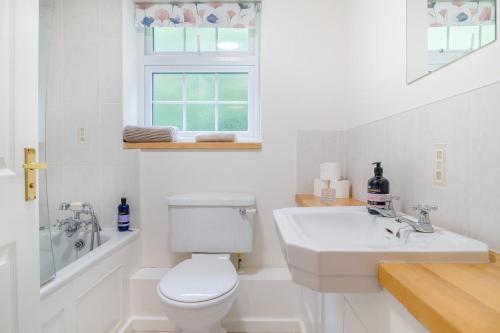 a white bathroom with a toilet and a sink at 2 Bed in Peterstow oc-w33537 in Peterstow