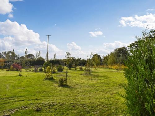 a field with trees in the middle of a field at Owls Nest in Stradbroke