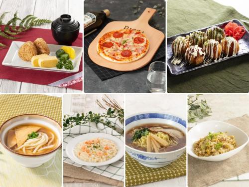 a collage of different pictures of food and dishes at Hotel Revoir in Izumi