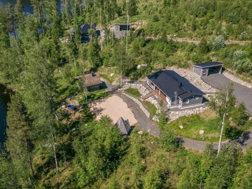 an aerial view of a house on a hill at Holiday Home Riemukaari by Interhome in Lihavanpää