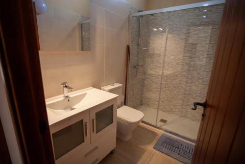 a bathroom with a sink and a toilet and a shower at YourHouse Casa Canastro in Allariz