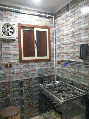a kitchen with a stove top in a bathroom at Apartment Alexandria City Center in Alexandria