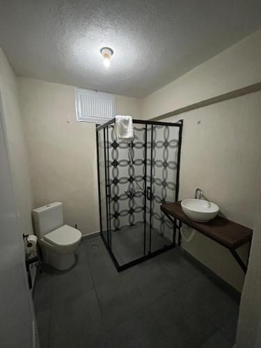 a bathroom with a toilet and a sink at Pera Line Yalova in Yalova