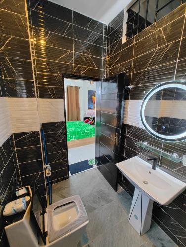 Koupelna v ubytování HamAPPARTMENT