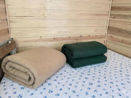 a room with a bed and a green pillow at Mandira Homestay in Jālāpahār