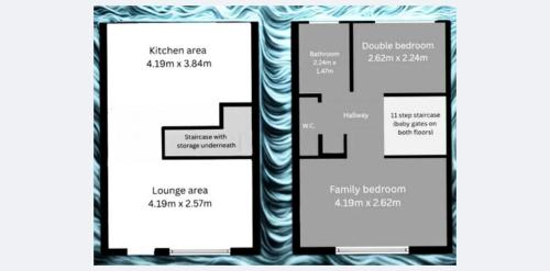 a picture of a floor plan of a house at Dawlish Warren Welcome family holiday park South Devon Willow villa Welcome2Warren in Dawlish Warren