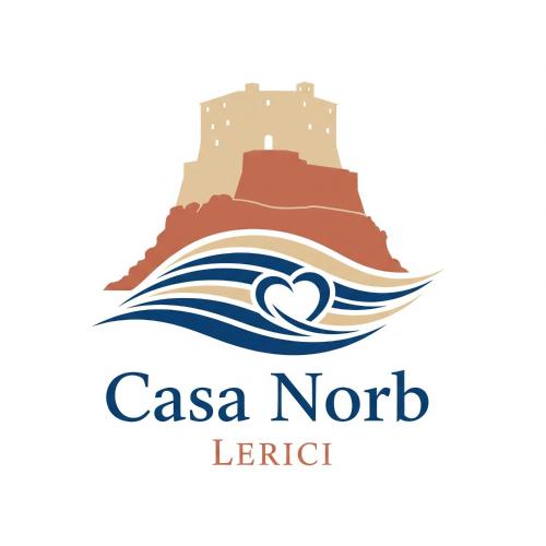 a castle on the waves in the ocean with a heart symbol at Casa Norb Lerici - with Private Parking in Lerici