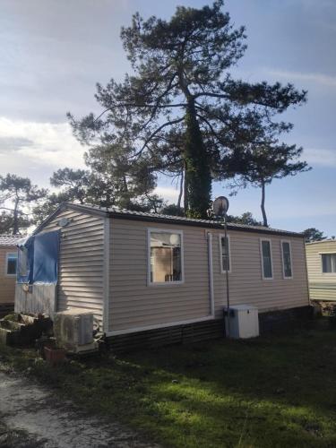 Le mobil home bleu !