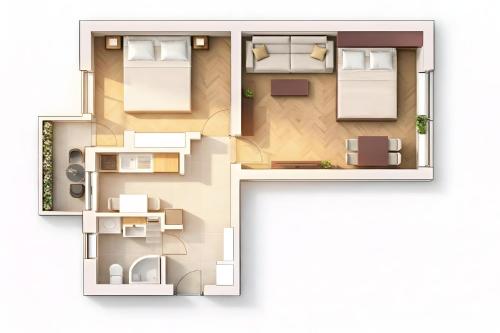 aometric view of a floor plan of a apartment at Apartment Katamaran in Krakow