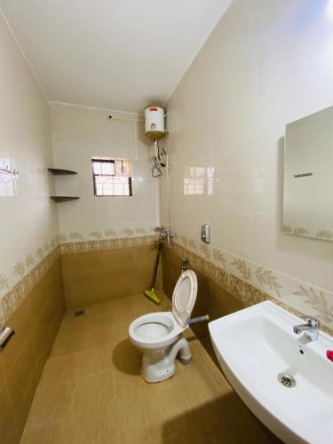a bathroom with a toilet and a sink at HoneyBee 2BHK Homestay Agonda in Agonda