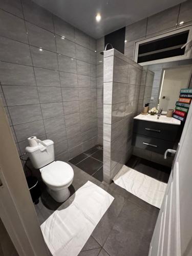 a bathroom with a toilet and a sink at Maeva I Papara in Papara