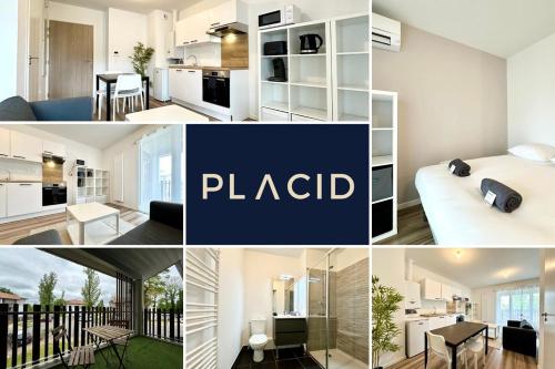 a collage of photos of a apartment at L'Émeraude - Proche Hôpital - Parking - Clim - Fibre - Terrasse in Mont-de-Marsan