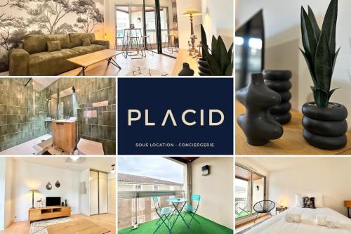 a collage of pictures of homes and furniture at Le Vert D'eau - Raffiné - Central - Balcon in Mont-de-Marsan
