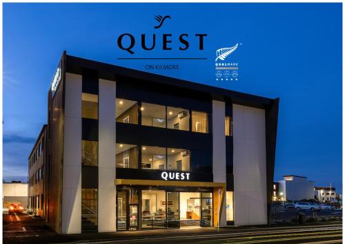 a quest building with a sign on the side of it at Quest on Kilmore in Christchurch