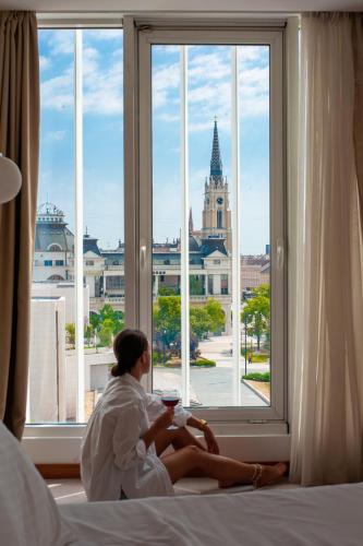 Krevet ili kreveti u jedinici u okviru objekta Garni Hotel Centar