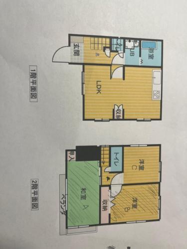 a drawing of a floor plan of aominium at shine house warabi2 in Warabi