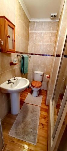 a bathroom with a toilet and a sink at Mountain View in Klein-Brakrivier