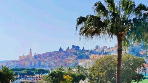 Studio Calme BORD DE MER Balcon avec Vue sur MENTON, Ascenseur, Climatisation, Ideal location quiet near sea, balcony with city view, elevator, AC