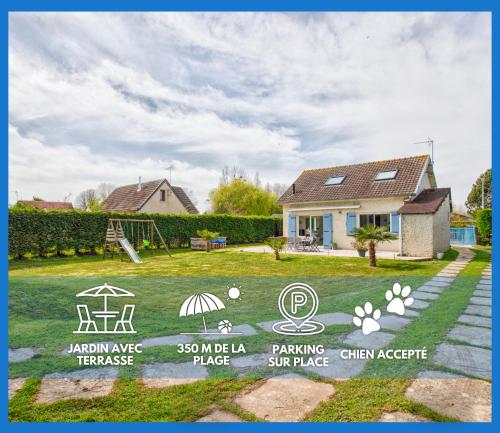 L'effet mer Maison rénovée lumineuse tout confort belle terrasse grand jardin clos sans vis à vis parking jeux pour enfants 5 mn à pied de la plage d'Asnelles et centre bourg - proche Bayeux au coeur des plages du débarquement
