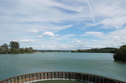 a view of a large body of water at Tiny House - Camping am Lippesee in Paderborn