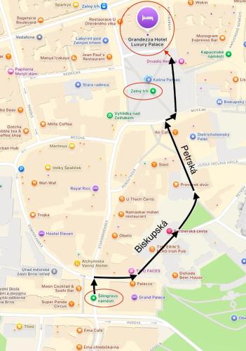 a map of the subway line in paris at Grandezza Hotel Luxury Palace in Brno