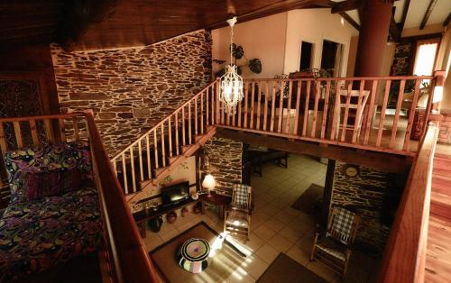 an overhead view of a staircase in a living room at Casa do Estevo in Francos