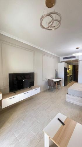 Luxury apartment pool view