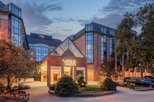 a rendering of a york hotel exterior at Verdi Budapest Aquincum in Budapest