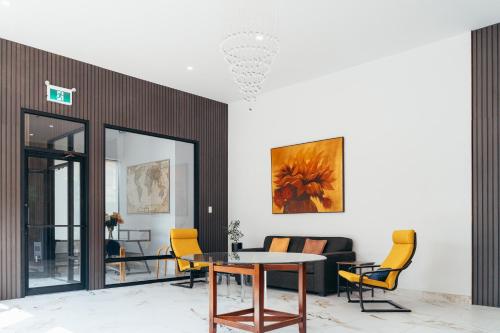 Χώρος καθιστικού στο Cjour Apartments