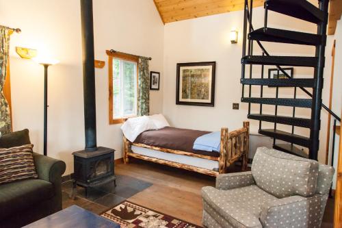 Katil atau katil-katil dalam bilik di Homestake Lodge
