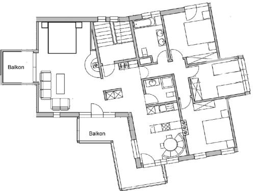 a floor plan of a house at Chasa Vaidum in Samnaun