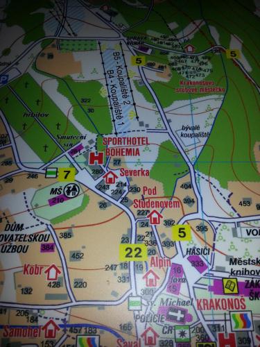a map of the city of sarajevo at Chalet Severka Carpe Diem in Rokytnice nad Jizerou