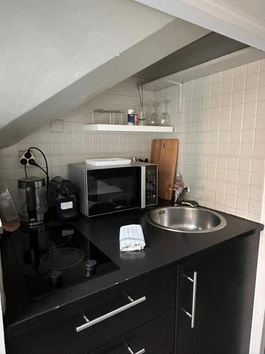 Virtuvė arba virtuvėlė apgyvendinimo įstaigoje Studio Le Frêne