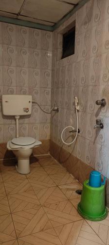 a bathroom with a toilet and a shower at Hotel Mainak Mandarmoni in Mandarmoni