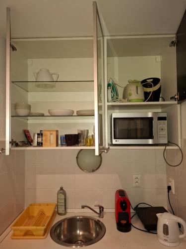 Dapur atau dapur kecil di Red Apartment