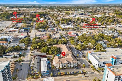 an aerial view of a city with buildings at Chelsea House unit 201 in Myrtle Beach