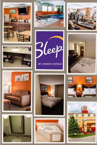 a collage of pictures of a hotel room at Sleep Inn and Suites in Oklahoma City