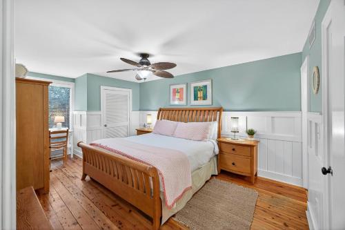 a bedroom with a bed and a ceiling fan at PW1369: 1369 Pelican Watch in Seabrook Island