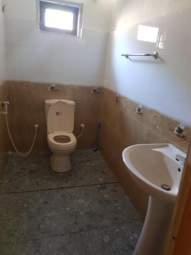 a bathroom with a toilet and a sink at Villa Golden Drift in Ahangama