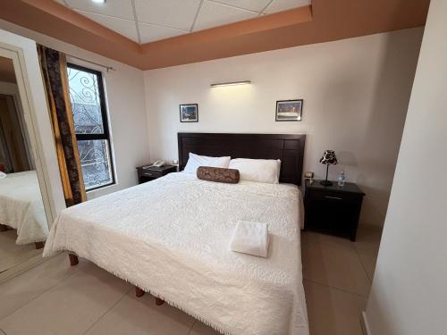 a bedroom with a large bed and a window at Rolovi Hotel Xalapa Centro in Xalapa