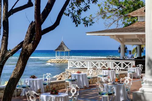 a set up for a wedding on the beach at Half Moon in Montego Bay