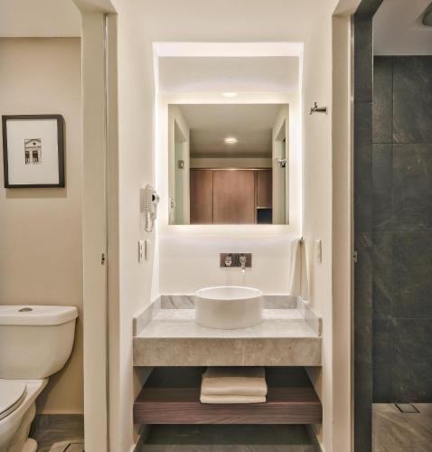 a bathroom with a sink and a toilet at Gamma Orizaba Grand Hotel de France in Orizaba