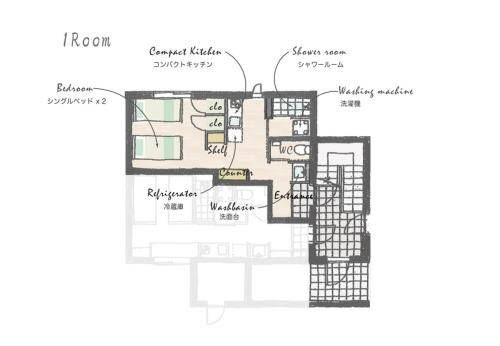 a floor plan of a house at パーパスリゾート 越後湯沢 蔵 in Yuzawa