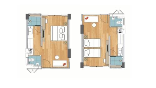 a floor plan of a house with at Maitria Hotel Rama 9 Bangkok - A Chatrium Collection in Bangkok